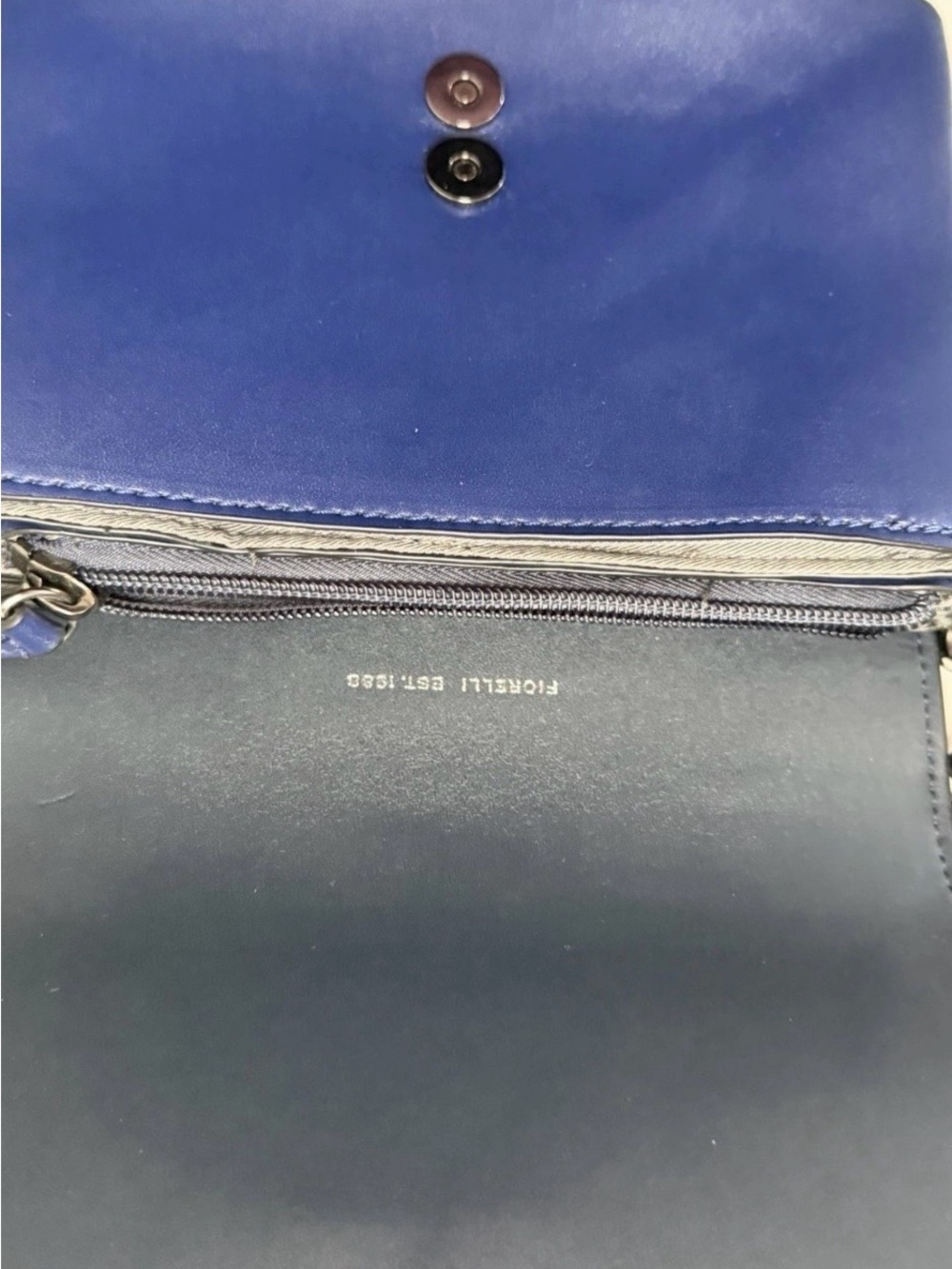 Fiorelli Blue Shoulder Bag Chain Strap Logo Accent Matte Gunmetal Hardware Women - Picture 5 of 6